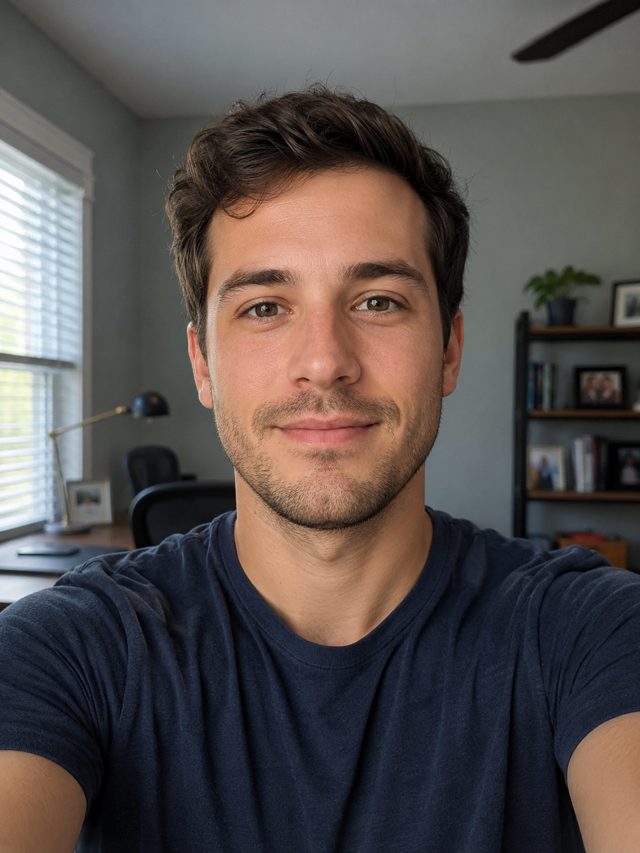 Example casual photo before conversion, taken against a normal indoor background
